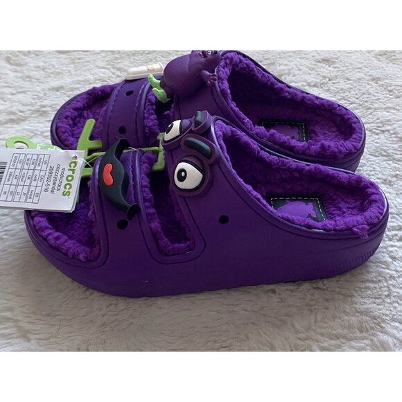 Crocs McDonalds Grimace Cozzzy Sandal Purple Men’s Sz 4 Women’s 6 FurLined Fuzzy - Picture 7 of 12
